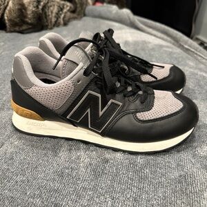 New Balance 574 Series Non-Slip Breathable Retro Low Tops Casual Black size 7